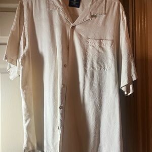 Caribbean Joe Men's Cream Button Down Shirt XXL